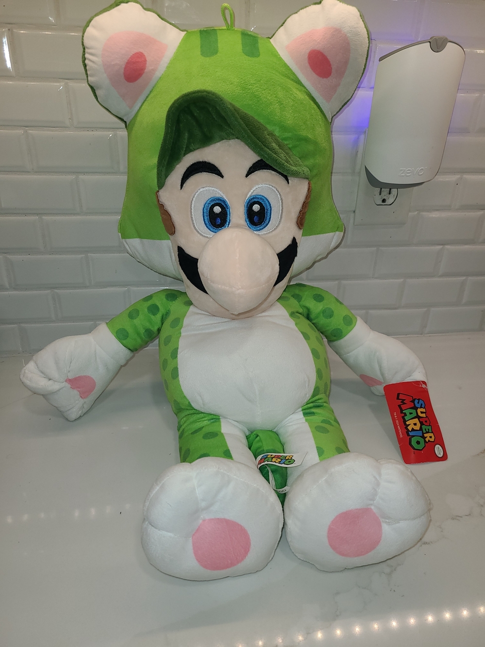 Super Mario 3D World Luigi Cat Costume Plush - Green- 24"